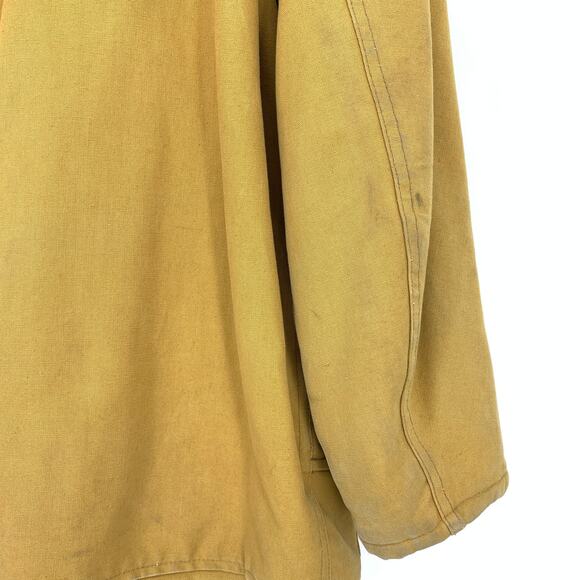 VTG Woods Rough Rider Clothing Hunting Chore Coat Mens Sz L Tan Wool Lined *FLAW - Picture 4 of 8